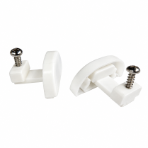 Embout pour rail DS avec vis, blanc. Pinch pleat ou Ripplefold. Espace pour chariots : 10,5 mm.