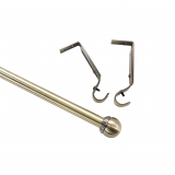 Ball Collection, adjustable 28-48" pole set, &frac34;" (19mm) diameter, antique brass