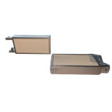 Embout en &Eacute;mail Blanc Plaqu&eacute; Encadr&eacute; d'Argent, de La Collection Carr&eacute;e