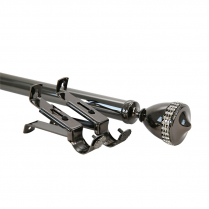 Imperial Diamond Collection, adjustable 28-48" pole set, 1⅛" (28mm) diameter, black nickel