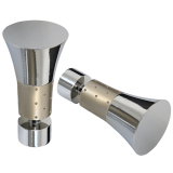 Contemporary Collection finials, for &frac34;" (19mm) diameter pole, chrome and satin nickel