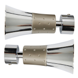 Contemporary Collection finials, for &frac34;" (19mm) diameter pole, chrome and satin nickel