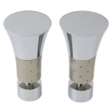 Contemporary Collection finials, for &frac34;" (19mm) diameter pole, chrome and satin nickel