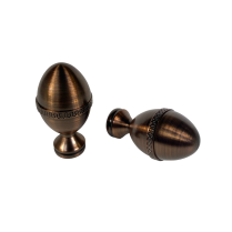 Embout La Collection Oeuf de P&acirc;ques, pour p&ocirc;le de &frac34;" (19mm) de diam&egrave;tre, cuivre antique
