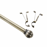 Ensemble de p&ocirc;le extensible de 48-84" Le "W", 1⅛" (28mm) de diam&egrave;tre, laiton antique