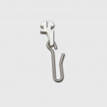 White plastic carrier with metal hook