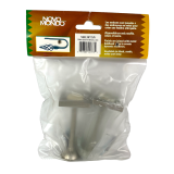 White enamel plated square satin nickel holdback