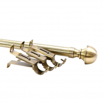 Le Nelligan, extendable pole set, 1⅛" (28mm) diameter, antique brass