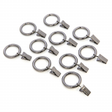 1" (25.4mm) Rings with clips, 10 per pack, black nickel