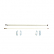 Adjustable swivel sash rod, white