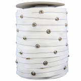 Boutons-pression sur ruban, pliage en vague, 4&frac14;" espac&eacute;, rouleau de 100 verges, blanc
