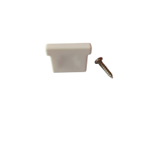 Endcap for KS rail, one side open, with screw, white