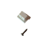 Endcap for KS rail, one side open, with screw, white