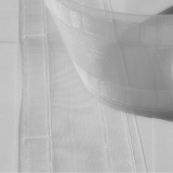 Ruban Flex transparent avec poches pour crochets, largeur 75 mm, poches de 120 mm et 160 mm, rouleau de 100 m&egrave;tres