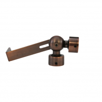 Swivel corner window curtain rod connector, for  &frac34;" (19mm) diameter poles, antique copper