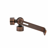 Swivel corner window curtain rod connector, for  &frac34;" (19mm) diameter poles, antique copper