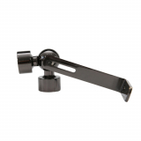 Swivel corner window curtain rod connector, for  &frac34;" (19mm) diameter poles, black nickel