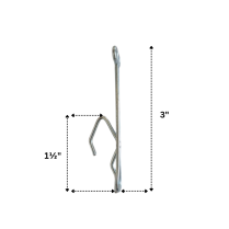 Curtain slip on hooks, 3" X 1&frac12;", zinc plated, 1000 per pack