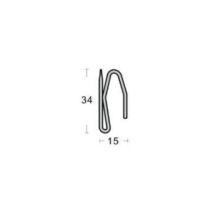 Crochet &agrave; pointe, 1,7 mm, zinc. 34 mm x 15 mm, 500 par paquet