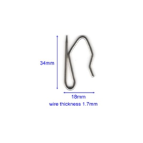 Jumbo Pin on hook, 1 3/8" (34mm) X 2/3" (18mm), zinc plated, 1000 per pack