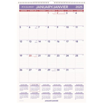 At-A-Glance Wall Calendar 15-1/2" x 22-3/4" Wirebound Bilingual