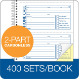 Adams Phone Message Book 2-Part 4-Up 400 Messages