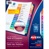 Avery&reg; Ready Index&reg; Table of Contents Dividers Coloured 1-15