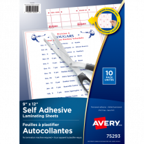 Avery&reg; Self Adhesive Laminating Sheets 9" x 12" 10/pkg