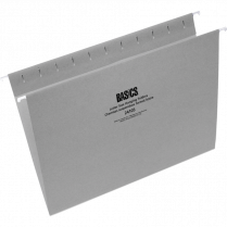 Basics&reg; Coloured Hanging Folders Letter Grey 25/box