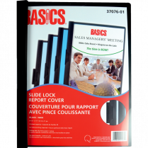 Basics&reg; Slide Lock Presentation Cover Letter Black 6/pkg