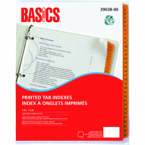 Basics&reg; Printed Tab Indexes 1-31 Letter Yellow
