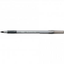BIC&reg; Round Stic Grip&reg; Pens Fine Point Black 12/box