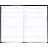 Blueline&reg; Traditional Daily Diary Hard Cover Bound 8" x 5" Black Bilingual