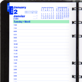 Blueline&reg; MiracleBind&trade; Daily Diary Soft Cover 8" x 5" Bilingual Black