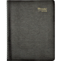 Brownline&reg; Essential Monthly Diary 14 Month Twin Wire 11" x 8-1/2" English Black
