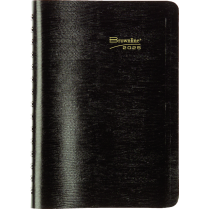 Brownline&reg; Essential Daily Diary Twin Wire 8" x 5" English Black