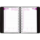 Brownline&reg; Essential Daily Diary Twin Wire 8" x 5" English Black
