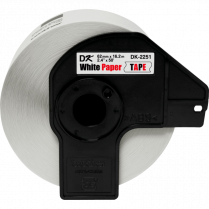 Brother P-Touch&reg; Continuous Length Paper Tape 2-13/32"W x 50' Red/Black on White