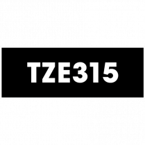 Brother&reg; P-Touch&reg; TZ Tape 1/4" White on Black
