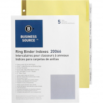 Business Source Reinforced Tab Indexes Clear 5 Tabs