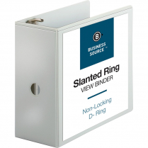 Business Source D Ring View Binder 5" White