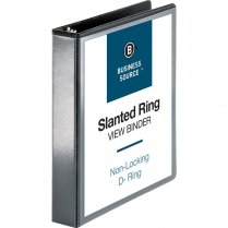 Business Source D Ring View Binder 1-1/2" Black