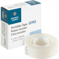 Business Source 3/4" (19.1mm x 32.9m) Invisible Tape Refill Roll