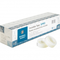 Business Source 3/4" (19.1mm x 25.4m) Invisible Tape Refills 12/pkg