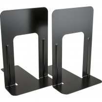 Business Source Heavy-gauge Steel Book Ends Jumbo Black