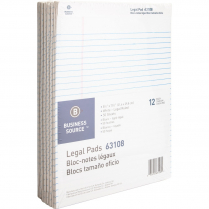 Business Source Micro-Perforated Ruled Pads 8-1/2" x 11-3/4" White 12/pkg