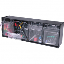 Deflecto&reg; Interlocking Tilt Bins&trade; 4 Bins Black