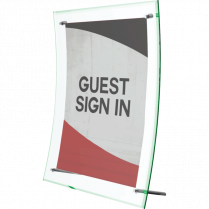 Deflecto&reg; Superior Image&reg; Beveled Edge Sign Holder Curved with Green Tinted Edge 8-1/2" x 11"