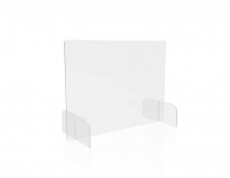 Deflecto Clear Barrier Shield with Feet 23" x 31" 1/8" Polycarbonate 2/Pkg