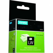 DYMO&reg; LabelWriter&reg; Standard Address Labels 1-1/8" x 3-1/2" Clear 130/box